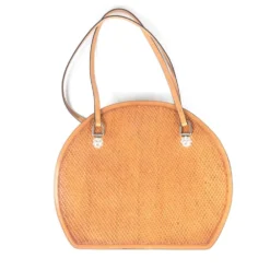 Teskey's Basketweave Leather Rope Bag