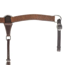 Teskey's Chocolate Roughout Breast Collar With Brown Buckstitch
