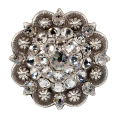 Crystal Bright Silver Rhinestone Concho