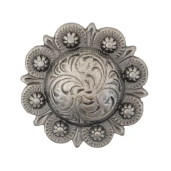 Antique Nickel Floral Berry Concho