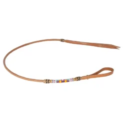 Teskey's Hand Beaded Blue, Orange, & Purple Rawhide Over & Under