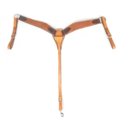 Teskey's 2-1/2" Leather Breast Collar With Basketweave & Shell Border