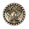 Antique & Gold Flower Concho With Dot Edge