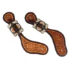 Teskey's Floral Rose Tooled Spur Straps