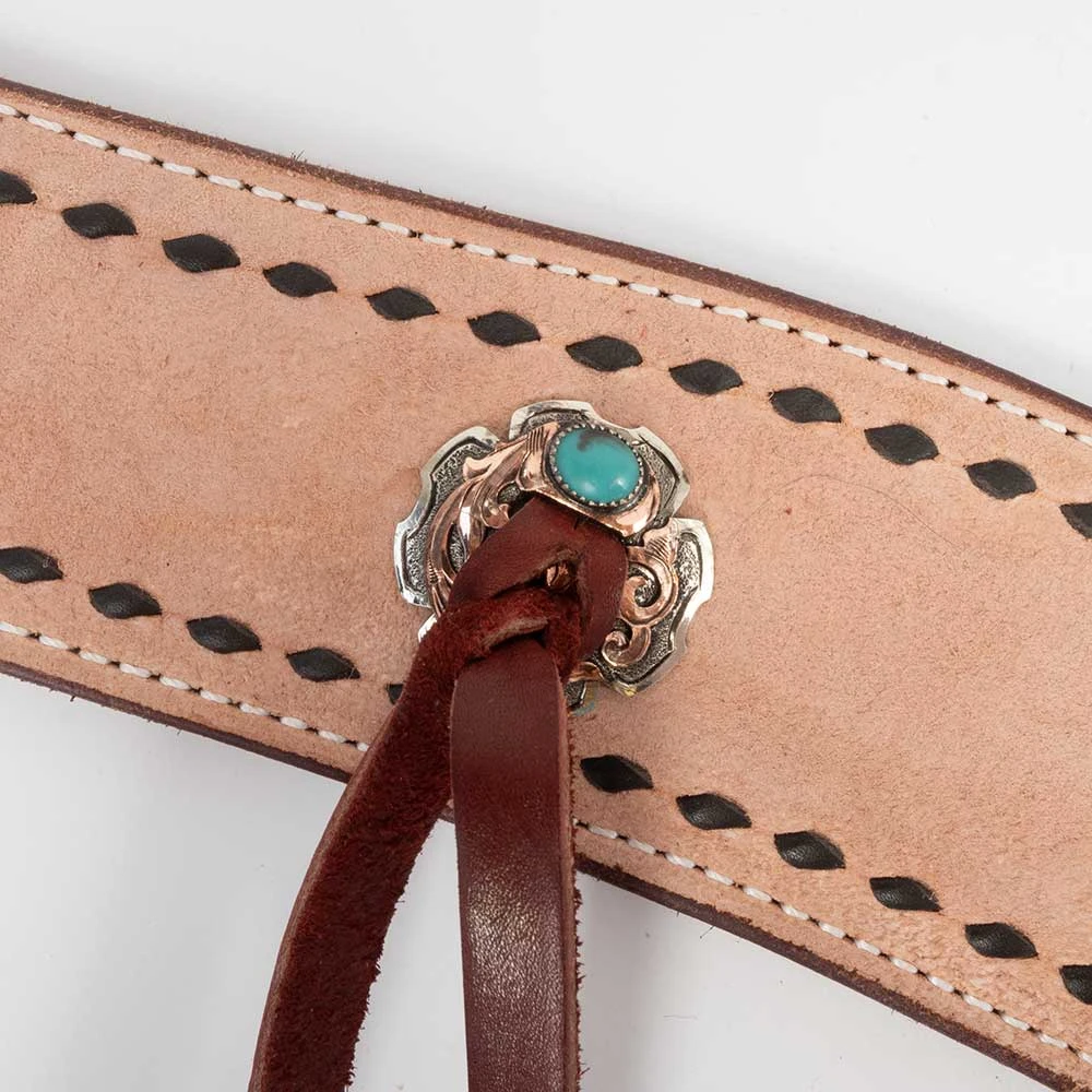 Teskey's 3" Roughout Buckstitch Breast Collar With Strings - Image 3