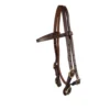 Teskey's 5/8" Heavy Oil Browband Headstall With Brass Buckles