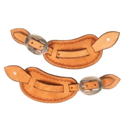 Teskey's Rough Out And Tooled Border Spur Straps
