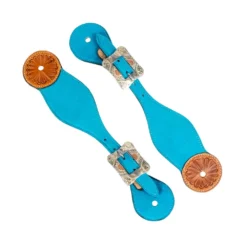 Teskey's Collection Bob Scott Spur Straps - Turquoise