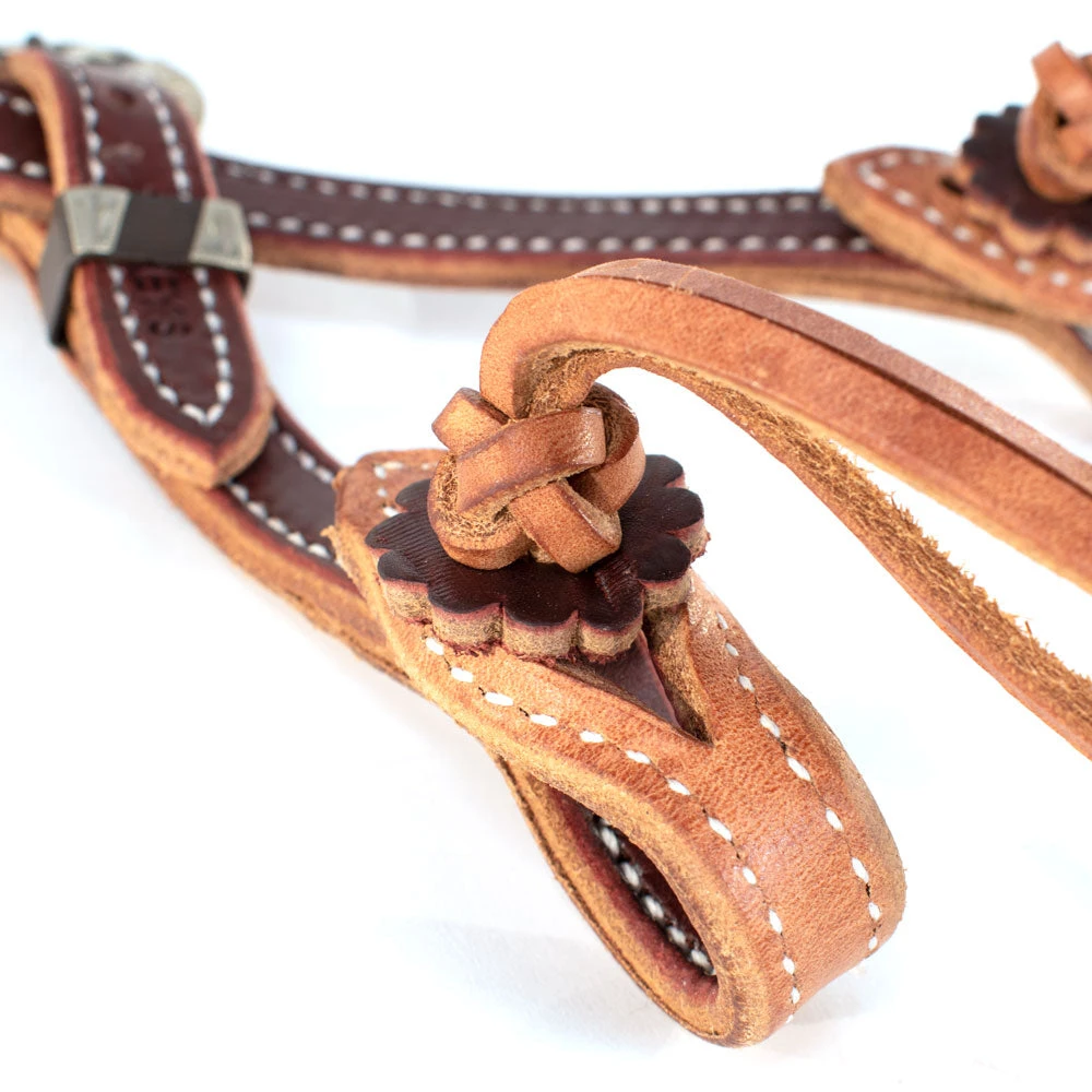 Patrick Smith Two Tone Split Ear Headstall With Steer Buckles - Image 3