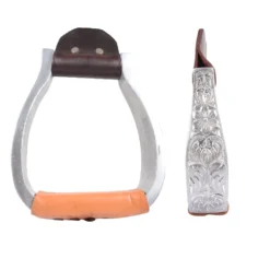 Martin Saddlery Hand Engraved Aluminum Flat Bottom Stirrup