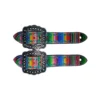 Serape Spur Straps With Teal Buckstitch