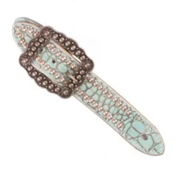 Teskey's Turquoise Gator Print Spur Straps