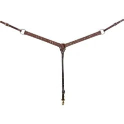 Martin Saddlery 1-1/2" Pewter Dots Chocolate Breastcollar