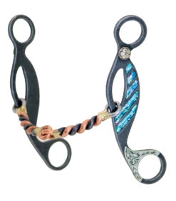 Cowboy Tack Turquoise Snaffle Copper Twist Gag Bit