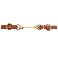 Harness Leather Curb Strap With Colored Nylon