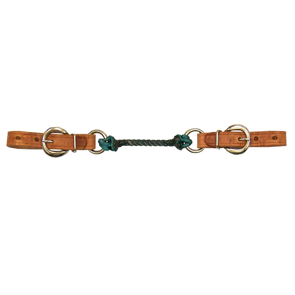 Harness Leather Curb Strap With Colored Nylon - Image 3