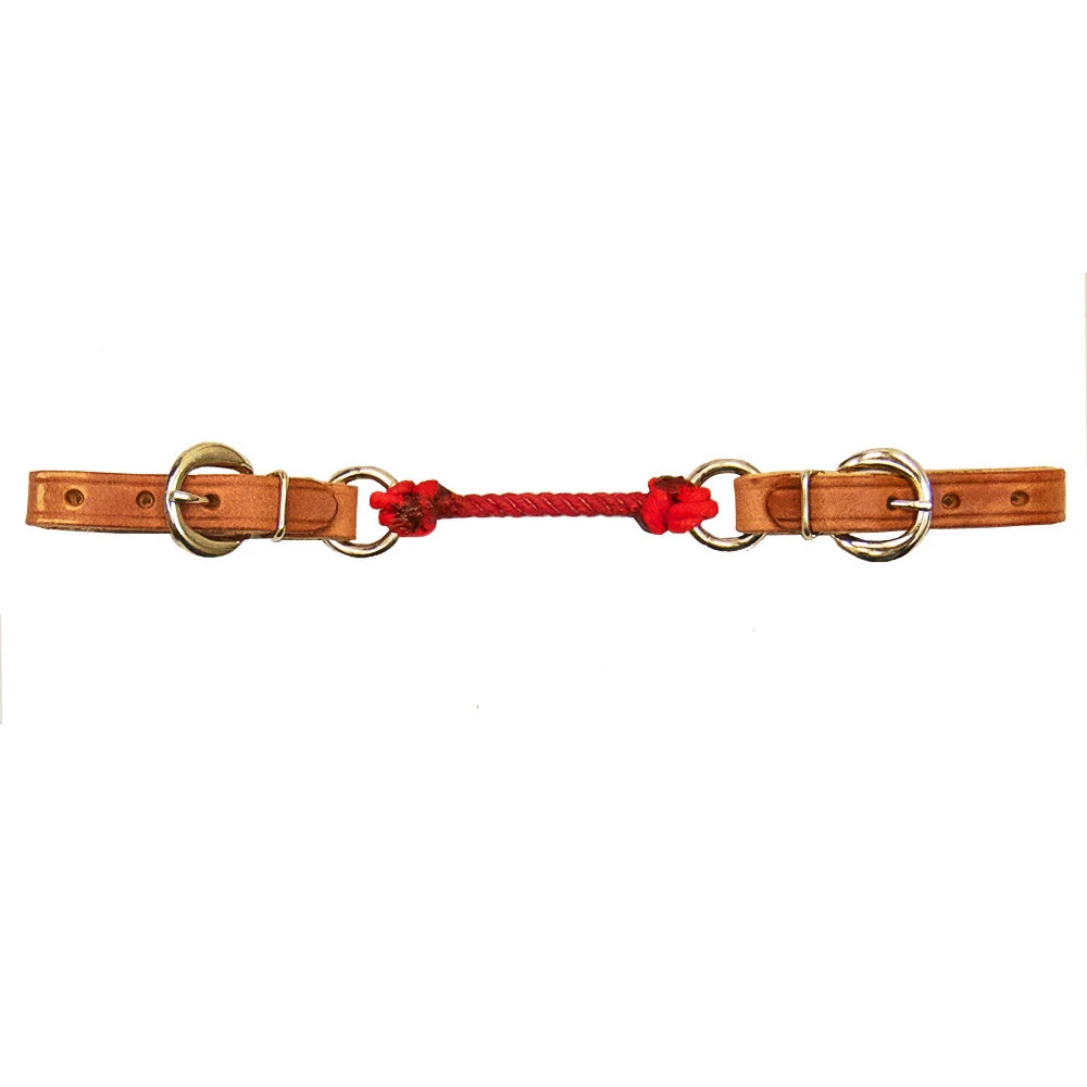 Harness Leather Curb Strap With Colored Nylon - Image 2