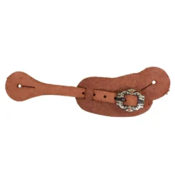 Teskey's Roughout Spur Strap With Floral Hex Buckle