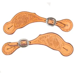 Teskey's Floral Tooled Spur Straps