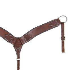 Teskey's 3" Harness Leather & Sun Dots Breast Collar