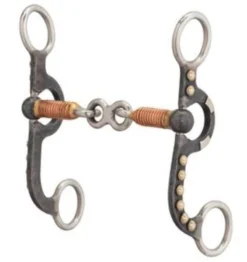 Weaver Leather Weaver 4-5/8" Pony Bit, 3-Piece Dogbone Mouth, Buffed Black