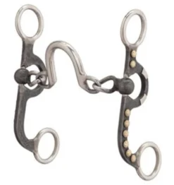 Weaver Leather Weaver 4-5/8" Pony Bit, Chain Mouth With Port, Buffed Black